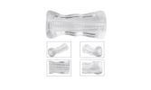 Realistic Texture Sleeve with Smooth Clear Slicone Masturbation Cup
